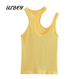 Uibey เสื้อกั๊กแฟชั่น อเนกประสงค์ สีพื้น 9458