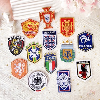 ♚ แผ่นแพทช์เหล็ก ลายทีมชาติฟุตบอล Argentina France England Brazil Italy ♚ แผ่นแพทช์รีดติดเสื้อ DIY จํานวน 1 ชิ้น