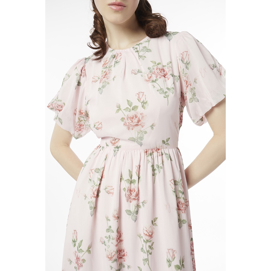 ep-เดรสผ้าชีฟองแต่งลายกุหลาบ-ผู้หญิง-สีชมพูอ่อน-rose-print-chiffon-dress-04658