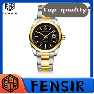 Fensir FENSIR พร้อมส่ง นาฬิกาข้อมือควอตซ์แฟชั่น สายแสตนเลส สีเงิน หน้าปัดบอกปฏิทิน สไตล์นักธุรกิจ สําหรับบุรุษ