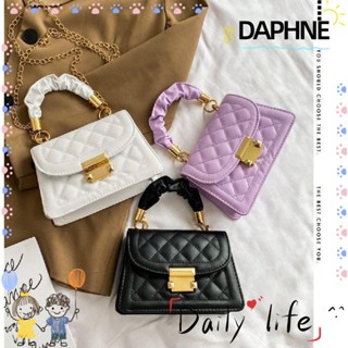 Daphne กระเป๋าสะพายไหล่ หนัง Pu แต่งสายโซ่ ขนาดใหญ่ จุของได้เยอะ สีพื้น สําหรับผู้หญิง