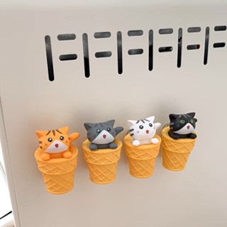 แม่เหล็กติดตู้เย็นน่ารัก ไอศกรีม ลายการ์ต แมวน่ารัก แม่เหล็กติดตู้เย็น ตกแต่งบ้าน  ของขวัญวันเกิด