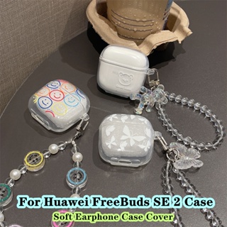 【Case Home】เคสหูฟังนิ่ม แบบใส ลายการ์ตูน พร้อมสายคล้องมือ สําหรับ Huawei FreeBuds SE 2 Huawei FreeBuds SE 2