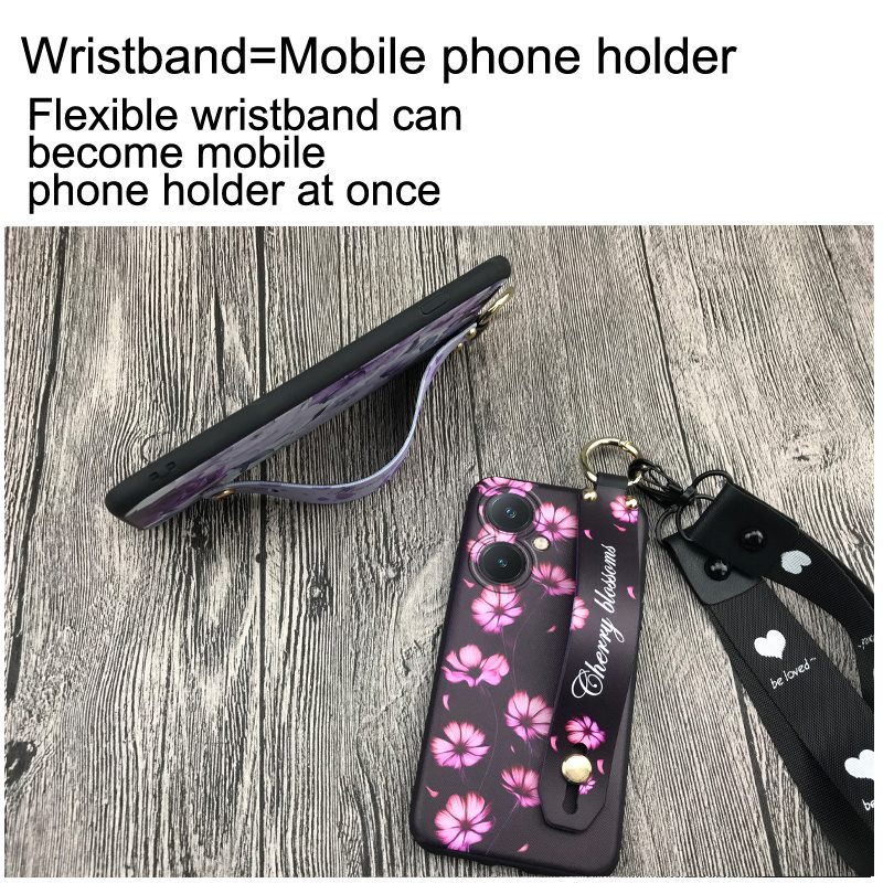 soft-case-wristband-phone-case-for-vivo-y27-4g-dirt-resistant-protective-lanyard-silicone-anti-knock-waterproof-kickstand