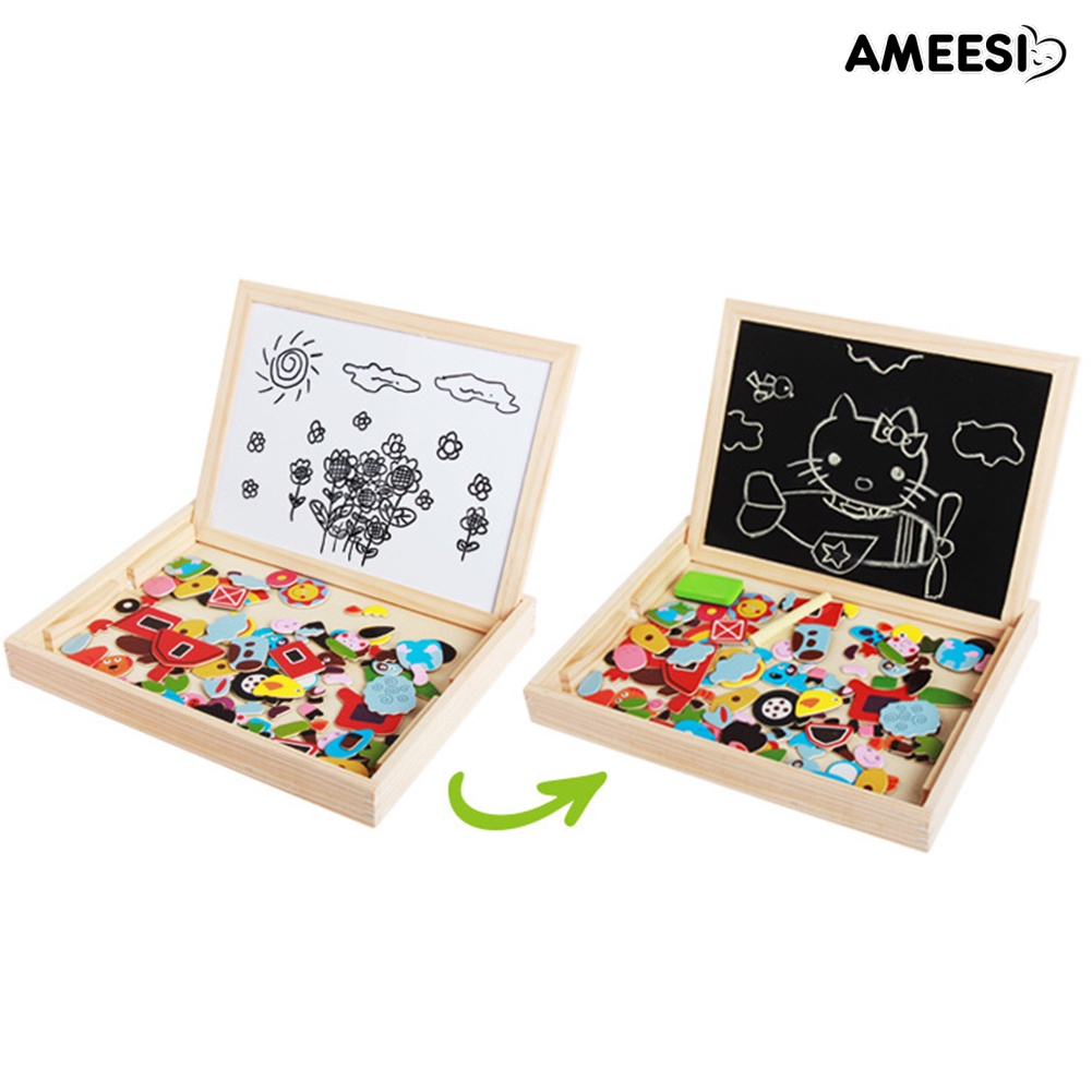 ameesi-กระดานดําไม้-รูปสัตว์-แมลง-ของเล่นเสริมการเรียนรู้เด็ก