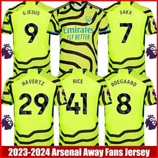เสื้อกีฬาแขนสั้น ลายทีมชาติฟุตบอล Arsenal Away Jersey Saka Jesus Degaard Rice Havertz Martinelli พลัสไซซ์ 2023-2024