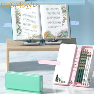 Desmond กล่องดินสอ ชั้นวางหนังสือ อเนกประสงค์ น้ําหนักเบา พับได้ สําหรับสํานักงาน โต๊ะหนังสือ หนังสือเรียน หนังสือทําอาหาร ภาพวาด