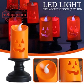 เชิงเทียนอิเล็กทรอนิกส์ Led รูปฟักทอง สําหรับตกแต่งบ้าน ปาร์ตี้ฮาโลวีน P4N0