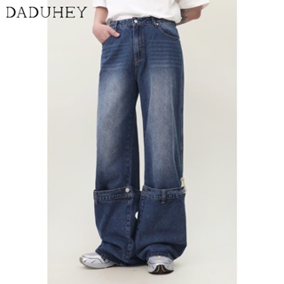 DaDuHey🔥 Mens And Womens Hip Hop Ins Trendy High Street Fashionable Handsome Casual Pants Summer New 2023 Hong Kong Style Trendy Personality Jeans