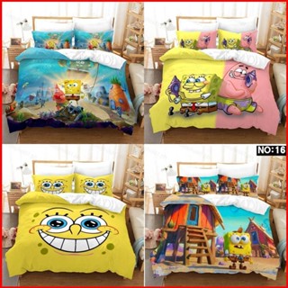 Fash SquarePants 3in1 ชุดเครื่องนอน ผ้าปูที่นอน ผ้าห่ม ผ้านวม บ้าน ห้องนอน ล้างทําความสะอาดได้ สะดวกสบาย หอพัก สูทป๊อป