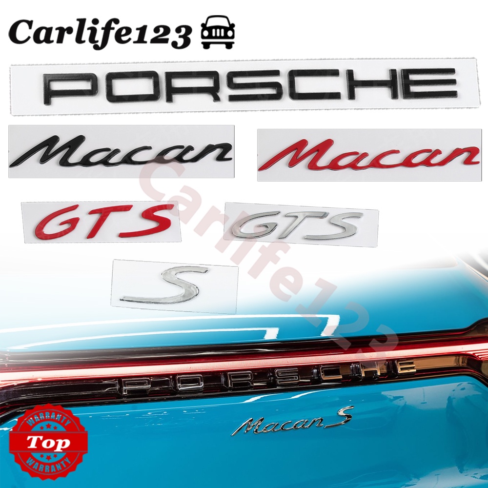 สติกเกอร์ตราสัญลักษณ์-ดัดแปลง-สําหรับติดตกแต่งท้ายรถยนต์-porsche-s-logo-macan-gts