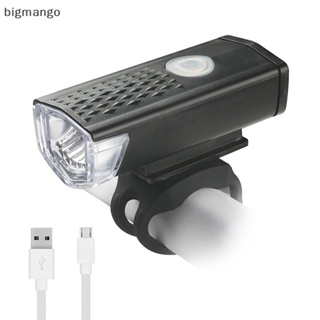 [bigmango] ชุดไฟฉาย LED ชาร์จ USB สําหรับติดด้านหน้า และหลังรถจักรยานเสือภูเขา พร้อมส่ง