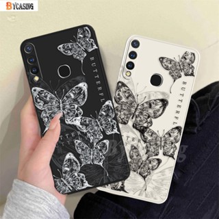 เคสโทรศัพท์มือถือแบบนิ่ม ลายผีเสื้อ แต่งกลิตเตอร์ สไตล์เรโทร สําหรับ Huawei Y6P 2020 Y7A P30 Lite Nova 5T Nova 3i Nova 7i Y6P Y6 Pro Y7 Pro 2019 Y9S Y9 Prime 2019