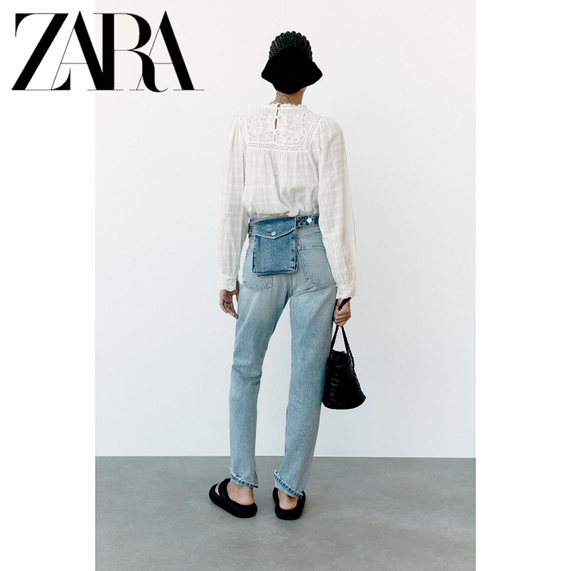 zara-ใหม่-trf-เสื้อเชิ้ต-ปักลายกลวง-สําหรับผู้หญิง