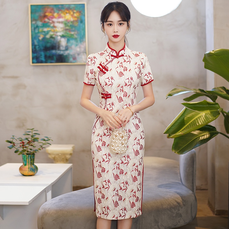 ชุดกี่เพ้า-สไตล์จีน-ย้อนยุค-ใหม่-หมั้น-ราตรี-qipao-โมเดิร์น-เสื้อผ้าผู้หญิง-ฤดูร้อน