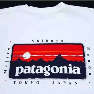 เสื้อยืด ผ้าฝ้ายแท้ พิมพ์ลายการ์ตูนภูเขา Patagonias แฟชั่นยอดนิยม