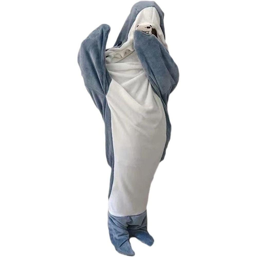 emilee-ถุงนอน-ผ้าห่ม-มีฮู้ด-ลายการ์ตูนฉลาม-สําหรับผู้ใหญ่