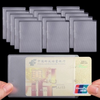 ซองใส่บัตรเครดิต PVC แบบใส กันน้ํา เนื้อแมตต์ ป้องกันแม่เหล็ก ขนาด 9*5.3 ซม. 10 ชิ้น