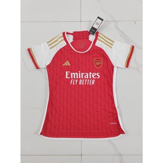 เสื้อกีฬาแขนสั้น ลายทีมชาติฟุตบอล Arsenal 2324 ชุดเหย้า สําหรับผู้หญิง