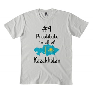เสื้อยืด พิมพ์ลายคําคม Borat 4 Prostitute in All of Kazakhstan Essential DMN2 สีดํา
