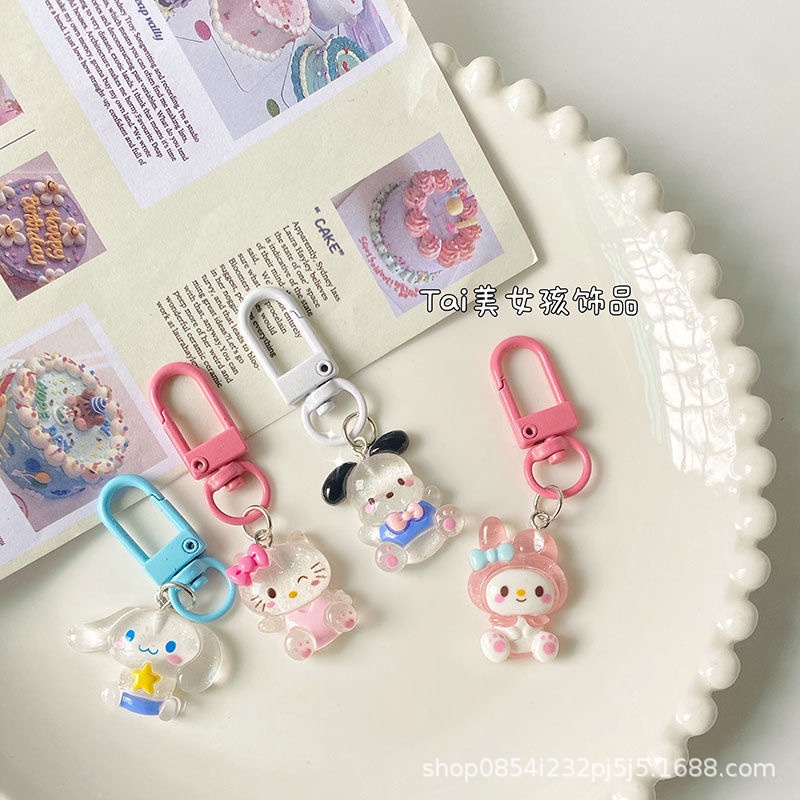 creative-sanrio-mini-keychain-pendant-resin-key-chain-kawaii-cinnamoroll-kuromi-bag-pendant-backpack-ornaments-cute-resin-accessories-for-gift-cod