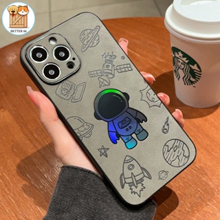 เคสโทรศัพท์มือถือ หนัง PU กันกระแทก ลายนักบินอวกาศ สําหรับ IPhone 14 13 12 11 Pro Max 14Plus X XS XR XSMAX 7 8+plus