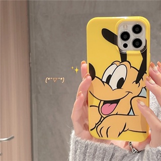 เคสโทรศัพท์มือถือ TPU ปิดด้านหลัง ลายการ์ตูนสุนัข สีเหลืองวาว สําหรับ Iphone 11 12 13 14 Pro Max 7Plus 8Plus XR XS