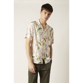 ESP เสื้อเชิ้ตฮาวายลายเฟรนช์ชี่ ผู้ชาย | Frenchie Hawaiian Shirt | 3740