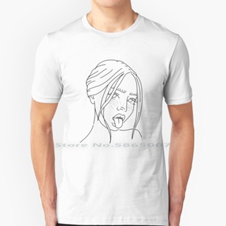 [S-5XL]Sexy Face T Shirt 100% Cotton Sexy Naughty Tongue Roll Eyes Freckles Blow Look Hentai Anime Girl Fell Me Looking