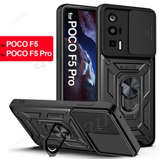 เคสโทรศัพท์มือถือนิ่ม กันกระแทก ป้องกันกล้อง พร้อมแหวนขาตั้ง สําหรับ xiaomi POCO F5 Pro F5Pro 5G POCO F5 F5Pro PocoF5