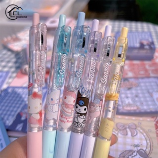 ปากกาหมึกเจล สีดํา 0.5 มม. สําหรับสอบ Sanrio 6 ชิ้น