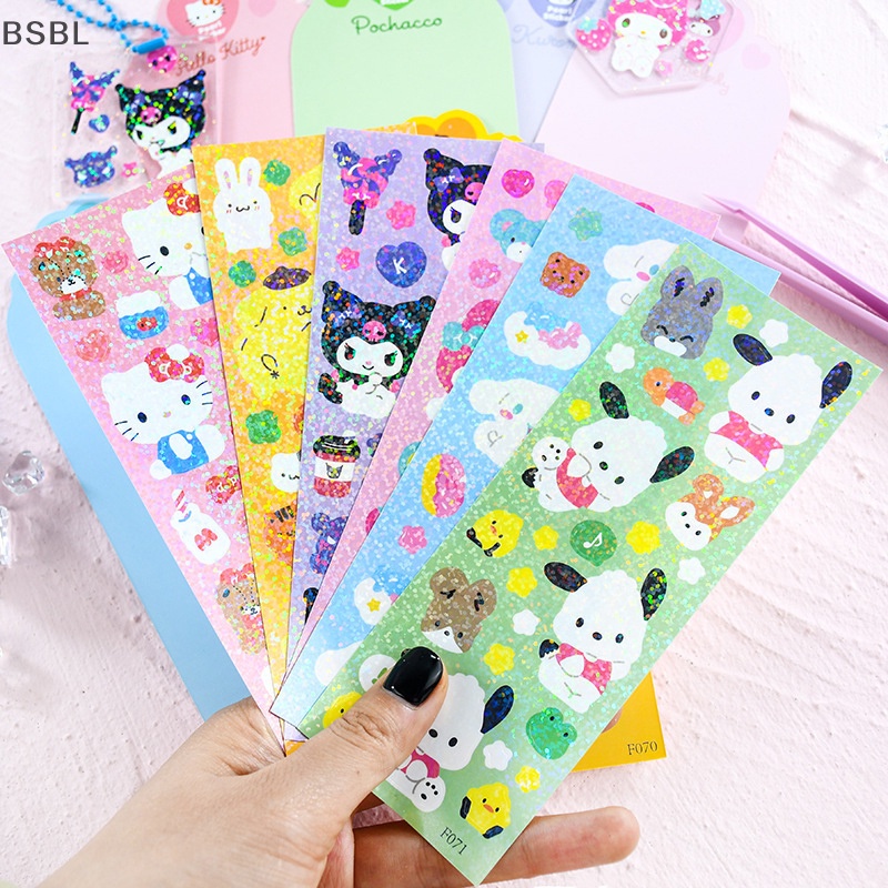 sanrio-bsbl-สติกเกอร์เลเซอร์-ลายการ์ตูนอนิเมชั่น-kawaii-graffiti-goo-card-สําหรับตกแต่งแล็ปท็อป-เครื่องเขียน