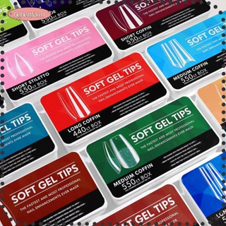 GREATESKOO 550Pcs Fashion False Nails Gelly Tips Full Cover Tips Kit Medium Almond Extensions