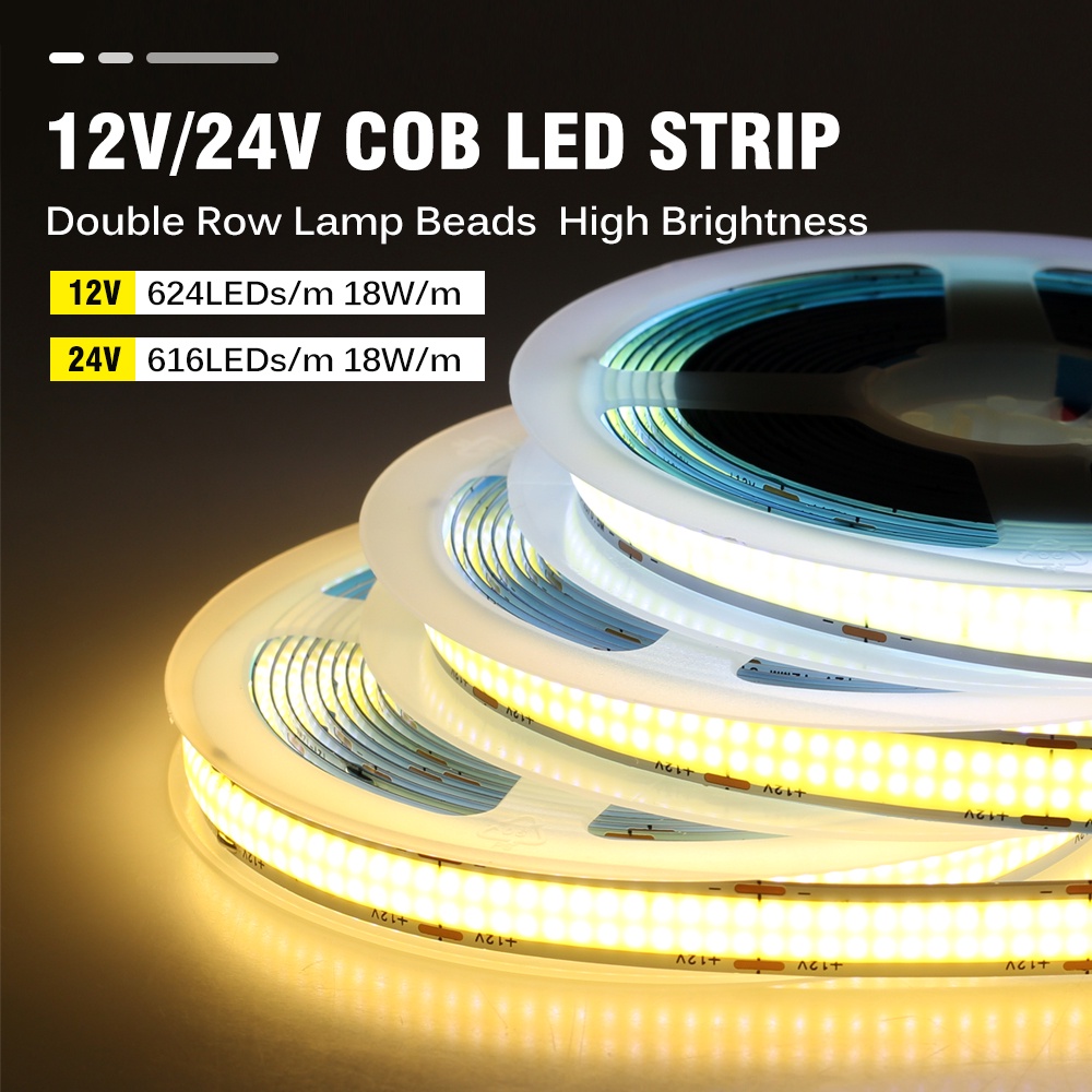 แถบไฟ LED DC12V 24V 624 ดวง 616 ดวง 6 เมตร 5 เมตร ยืดหยุ่น สีขาวอบอุ่น ...