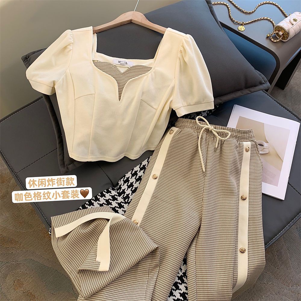 xiaoxiang-style-suit-womens-summer-2023-new-fashion-western-style-fashionable-sports-wide-leg-pants-two-piece-suit-exquisite-western-style