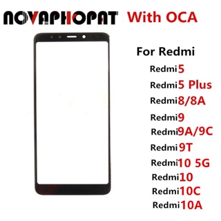 Novaphopat อะไหล่หน้าจอสัมผัส LCD และ OCA แบบเปลี่ยน สําหรับ Xiaomi Redmi 10 5G 10C 5 Plus 8 8A 9 9C 9A 9T