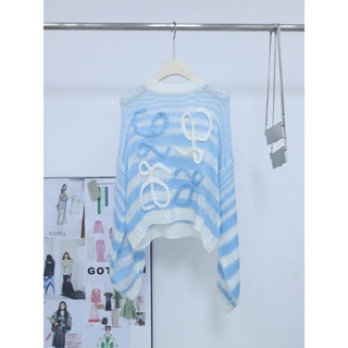 Weimei เสื้อกันหนาว ผ้าถัก ลายทาง หลากสี เหมาะกับฤดูใบไม้ร่วง สําหรับผู้หญิง MC SVI7