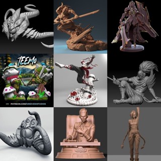 ตุ๊กตาโมเดลฟิกเกอร์ League of Legends 3d สีเทา QW7N