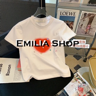 EMILIA SHOP  ครอป เสื้อยืดผู้หญิง สไตล์เกาหลี  A99J0OE SH泰国