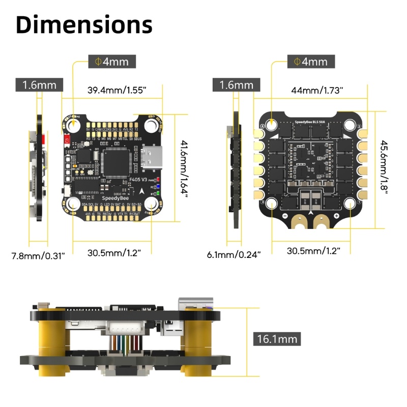 addtoyou11-speedybee-f405v3-ตัวควบคุมการบิน-3-6s-บลูทูธ