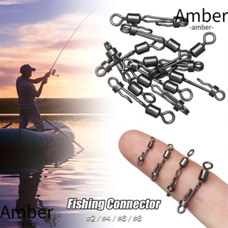 Amber อุปกรณ์เชื่อมต่อตกปลา รูปตัว 8 หมุนได้ 10 ชิ้น ต่อแพ็ค