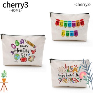 Cherry3 กระเป๋าเครื่องสําอาง ผ้าฝ้าย และผ้ากํามะหยี่ขนนิ่ม กันน้ํา จุของได้เยอะ แบบพกพา มีซิป สําหรับผู้หญิง