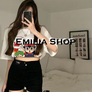 EMILIA SHOP เสื้อยืด ครอป เสื้อยืดผู้หญิง  A99J20U