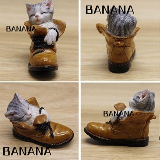 Banana1 ฟิกเกอร์เรซิ่น รูปรองเท้าบูท แมว ขนาดเล็ก สําหรับตกแต่งสวนบอนไซ