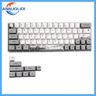 Ann ปุ่มกดคีย์บอร์ด PBT สีหมึกย้อม สําหรับ GH60 GK61