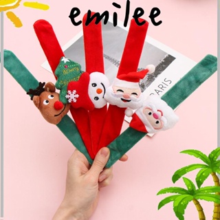 Emilee สร้อยข้อมือตบคริสต์มาส ของขวัญสําหรับผู้หญิง ผู้ชาย ลายสโนว์แมน ซานตาคลอส ปาร์ตี้คริสต์มาส