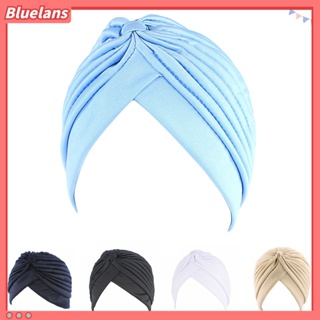 【 Bluelans 】หมวกผ้าโพกหัว สีพื้น ทรงไม้กางเขน ไร้ขอบ สีพื้น อุปกรณ์เสริม สําหรับปาร์ตี้