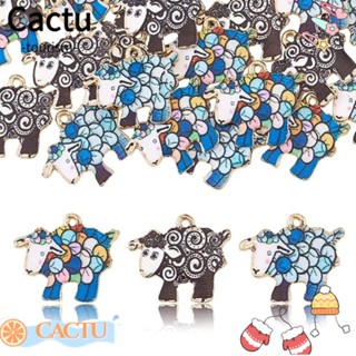 Cactu จี้รูปแกะ แพะ อัลลอย ขนาดเล็ก 17*21 มม. 3 สี สําหรับทําเครื่องประดับ Diy