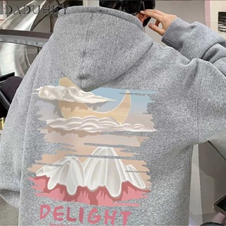 DaDuHey🔥 Hong Kong Style Retro Fashion Brand Oversize Fashionable All-Match Hooded Sweater Mens 2023 Autumn Fashionable Printed Long-Sleeve Hooded Top