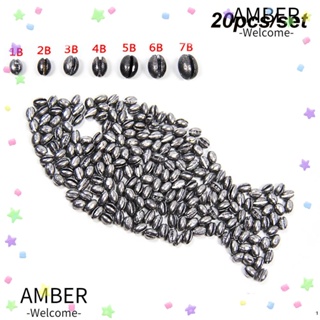 Amber ตะกั่วถ่วงน้ําหนัก ทรงกลม สําหรับตกปลา 20 ชิ้น ต่อถุง